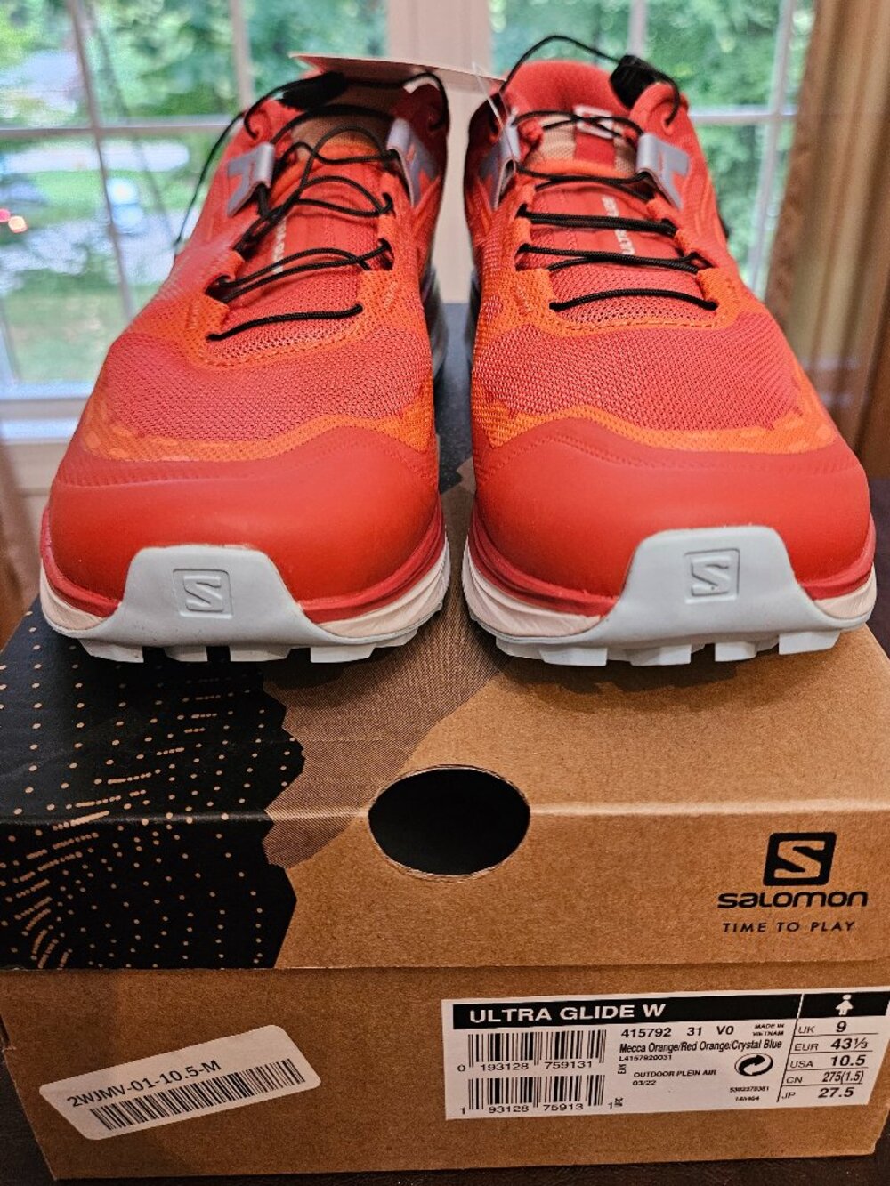 NWB Salomon Women's Ultra Glide trail running shoes Mecca Orange /Red (Sz 10.5) - Picture 6 of 11